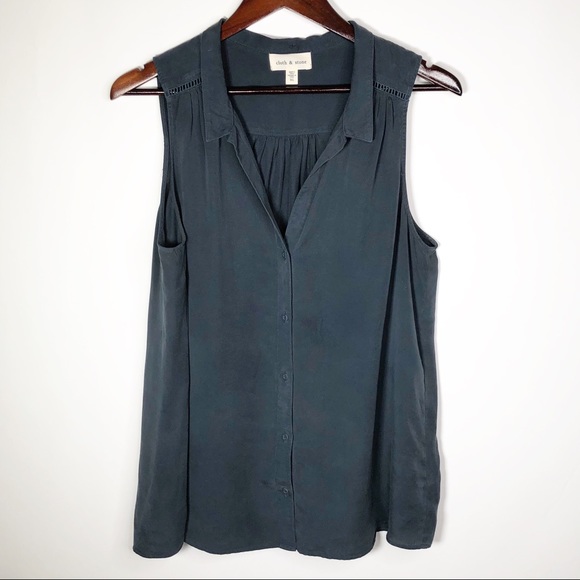 Cloth & Stone Sleeveless Button Down Top XL - Picture 4 of 14